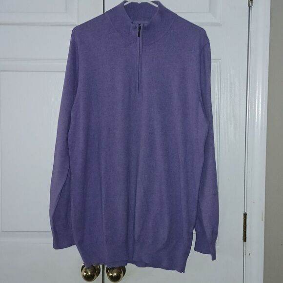 L.L. Bean Other - L.L. Bean lilac purple pullover sweater zipper cashmere blend  Sz LT  NWOT